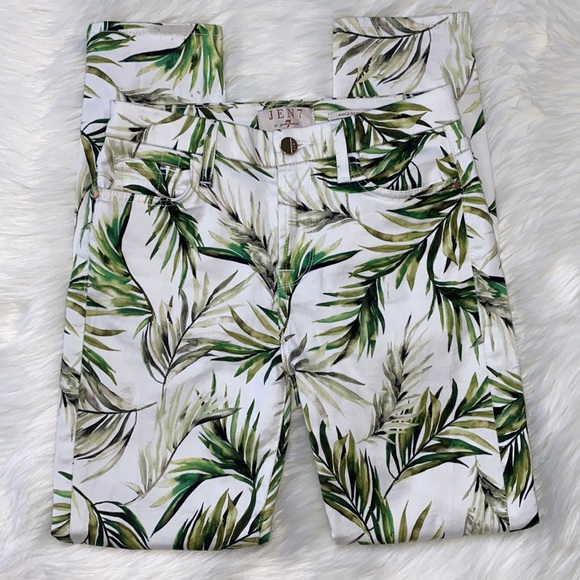 7 For All Mankind Denim - 7 For All Mankind Ankle Skinny Tropical Palm Tree Print Jeans 🌴 Size 0